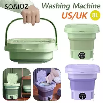 Складная стиральная машина 8л с сушкой нижнего белья, трусов, носков, 12 Вт, 3 режима, автоматическая стиральная машина с отжимной машиной для сухой стирки China