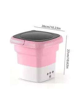 Складная стиральная машина для одежды, стиральная машина для носков, центрифуга, мини-стиральная машина для нижнего белья, для обезвоживания EU Plug Type розовый
