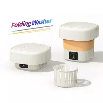 Складная стиральная машина, небольшая стиральная машина для нижнего белья, носков, портативная машина для чистки кемпинга Style A жёлтый
