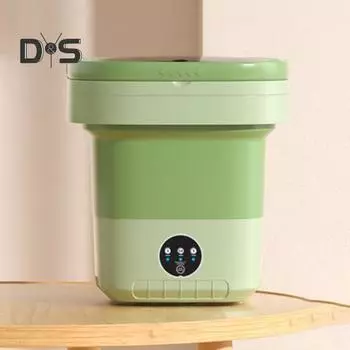 Складная стиральная машина объемом 7 л с низким уровнем шума и высокой частотой удаления пятен, компактная портативная конструкция, стиральная машина для детской одежды зелёный