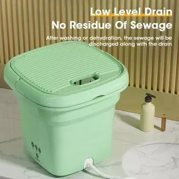 Складная стиральная машина с сушилкой для одежды, носков, нижнего белья, портативная мини-стиральная машина для путешествий, общежития, 4,5 л EU зелёный