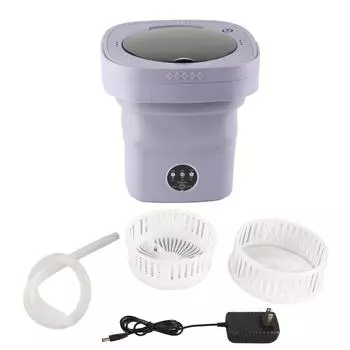 Складная стиральная машина с высокой скоростью 6,5 л, большой емкостью, мягкая полуотжимная сушка фиолетовый