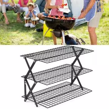 Складная стойка, 4-слойная охлаждающая стойка, антипригарное покрытие, прочная несущая способность, не деформируется, складная стойка для хранения специй Triple Layer