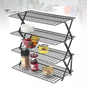Складная стойка, 4-слойная охлаждающая стойка, антипригарное покрытие, прочная несущая способность, не деформируется, складная стойка для хранения специй Triple Layer
