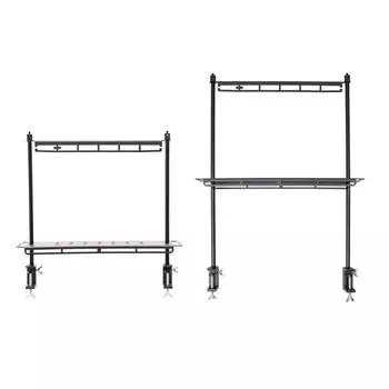 Складная стойка для хранения для кемпинга, настольная подставка для фонаря, 2-уровневая настольная стойка из алюминиевого сплава, многофункциональная для кемпинга, пикника Short