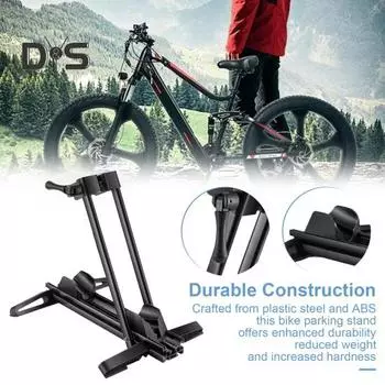 Складная стойка для парковки велосипеда, регулируемая, противоскользящая, прочная, для использования в помещении и на открытом воздухе, в гараже, для горного велосипеда, для езды по дорогам, напольный держатель колеса чёрный