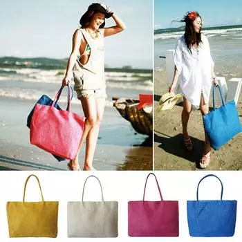 Складная сумка через плечо, сумка для покупок из соломенной ткани, высококачественная пляжная сумка