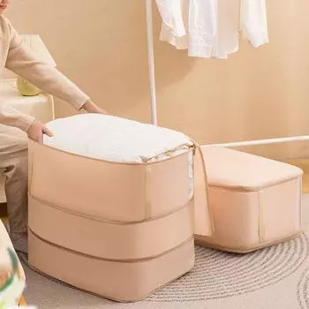 Складная сумка для хранения одежды, сверхбольшая вместимость, органайзер для одеял, компрессионный кубический багаж Grey 2 layers