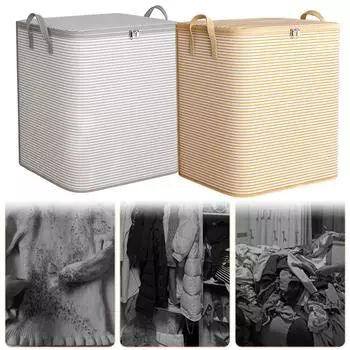 Складная сумка для хранения, органайзер, пылезащитный, большой емкости, для спальни, общежития, мобильный ящик, нетканый шкаф, органайзер для гардероба 100L бежевый