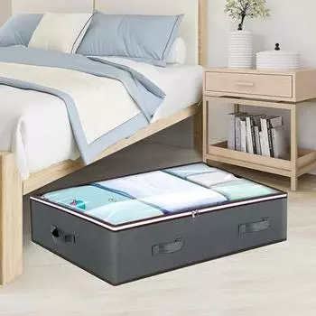 Складная сумка для хранения под кроватью с усиленной ручкой, портативная сумка-одеяло большой вместимости для одежды, пылезащитный органайзер