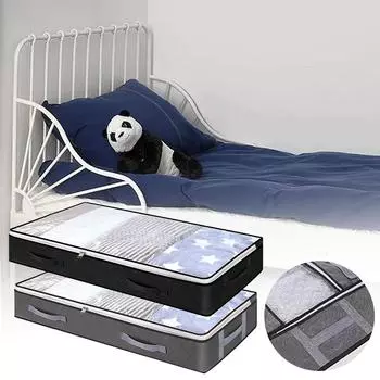 Складная сумка для хранения под кроватью, большая вместимость, контейнеры для хранения детской одежды Single loaded темно-серого