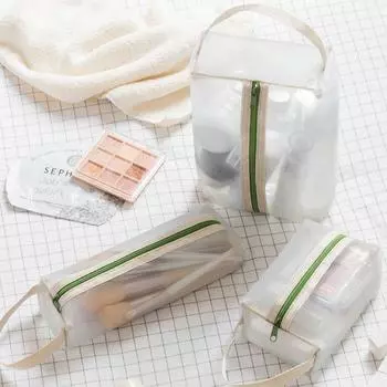 Складная сумка для хранения помады Сетчатая косметичка на молнии Косметичка Косметички Косметички M бежевый