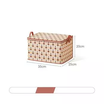 Складная сумка для хранения вещей из ткани с ручками для переезда в шкаф Coffee-30L-35X25X20CM