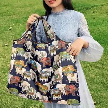 Складная сумка для покупок большой емкости из ткани Оксфорд, красивая тонкая вязаная сумка для покупок для девочек 8