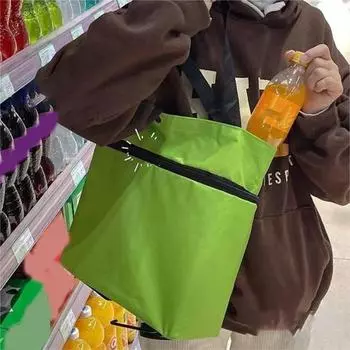 Складная сумка для покупок на роликах с колесами, большая вместимость, отличные поворотные подшипниковые ремни, водонепроницаемые красный