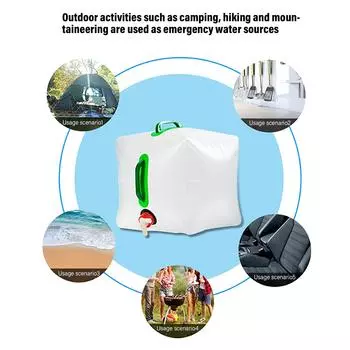 Складная сумка для воды большой емкости для кемпинга, ведро для воды с краном, портативный водовоз для походов на открытом воздухе, чрезвычайная ситуация 10L