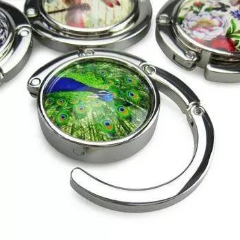 Складная сумка, кошелек, крючок, вешалка, держатель, бабочка / стрекоза / павлин подарок 2