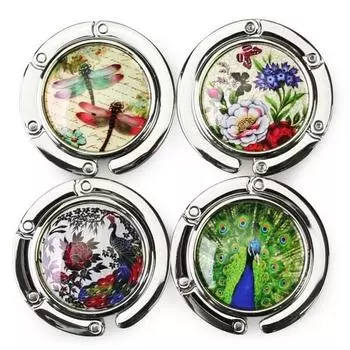 Складная сумка, кошелек, крючок, вешалка, держатель, бабочка / стрекоза / павлин подарок Dragonfly