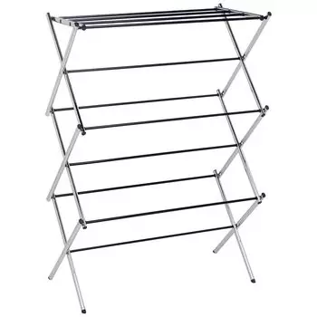 Складная сушилка для белья AmazonBasics из хромированной легированной стали xx 36,8 74,9 106,1 см (Длина/Ширина/Высота)