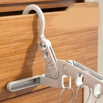 Складная сушилка для белья, многофункциональная настенная вешалка для путешествий, пластиковая вешалка для деловых поездок, переносная вешалка с пятью отверстиями серый