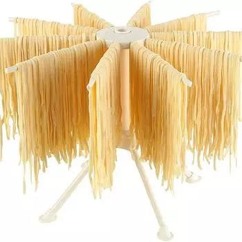 Складная сушилка для макарон, пластиковая складная самодельная подставка для свежих спагетти, сушилка для лапши, вешалка для кухни с 10 кронштейнами, стабильная, легкое хранение, быстрое хранение жёлтый