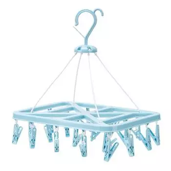 Складная сушилка для носков, нижнее белье, ветрозащитная вешалка, прищепка с 20 зажимами зелёный