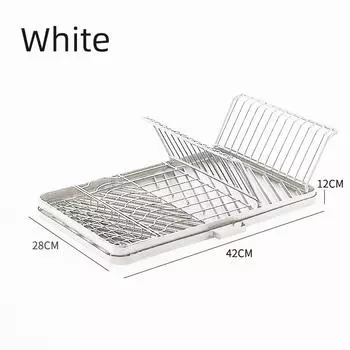 Складная сушилка для посуды с поддоном для сбора капель, регулируемая сушилка для кухонных тарелок, мисок, полка для хранения палочек для еды и вилок
