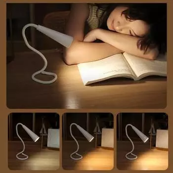 Складная светодиодная книга, регулируемая, USB-перезаряжаемая, настольная лампа для чтения, ночник, светодиодные фонари 4W белый