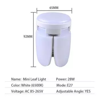 Складная светодиодная лампа E27, 28 Вт, лопасти вентилятора, светодиодная лампа переменного тока, 220 В, 110 В переменного тока, Bombilla Lampada, прожектор для дома, потолочная панель, освещение в гараже AC 220V