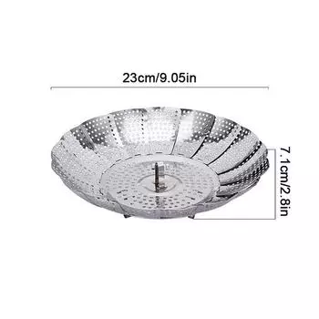 Складная тарелка для приготовления на пару из нержавеющей стали Корзина для приготовления на пару Фруктоварка для овощей Многофункциональный противень для приготовления мяса на пару Кухонные принадлежности S
