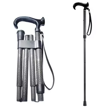 Складная трость из углеродного волокна, сверхлегкая складная трость с регулировкой высоты HOBEIN-Fiber, мужская трость, для пожилых людей, трость, чёрный