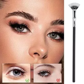 Складная угловая кисть для ресниц, веерная кисть для туши, кисть для бровей, расческа для ресниц, мягкая щетка, инструмент для макияжа One Size чёрный