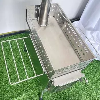 Складная уличная плита, держатель для камня для сауны, деревянная корзина для кемпинга, портативная термостойкая корзина для топки с углем для пикника, барбекю A