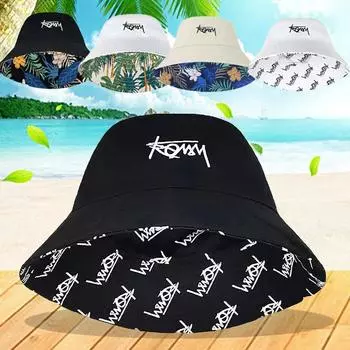 Складная унисекс рыбацкая шляпа, 1 шт., Гавайская двусторонняя солнцезащитная шляпа с модным принтом, повседневная