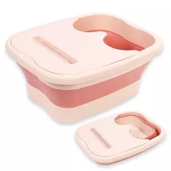 Складная ванна для ног Rimikuru Foot, ванна для ног с термопеной, ванна для мытья ног, ванна, ведро, миска, крышка, изоляция, розовый