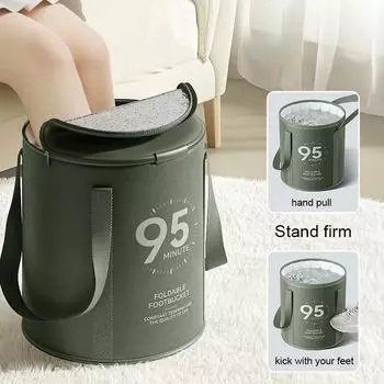 Складная ванна для ног с крышкой, переносная ванна для замачивания, многофункциональная ванна для ног для путешествий на открытом воздухе, аксессуары для ванной комнаты красный