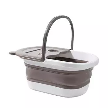 Складная ванночка для ног, компактная ванна для расслабления ног, массаж ног серый