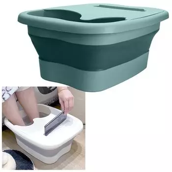 Складная ванночка для ног Medikichi, переносная с крышкой, термоподставка для смартфона на открытом воздухе (зеленый) зелёный