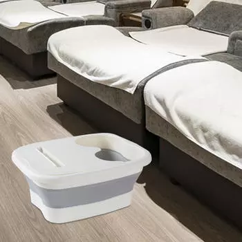 Складная ванночка для ног, спа-бассейн, ведро с крышкой, педикюр и массаж розовый