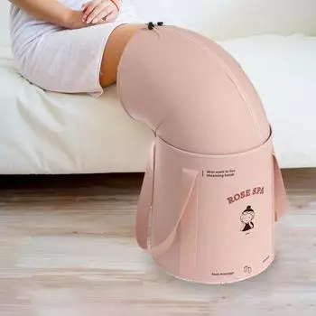 Складная ведро для ванны для ног с 5-слойной изоляцией, переносная сумка для замачивания розовый