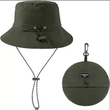 Складная веревочная шляпа для мужчин и женщин, водонепроницаемая и регулируемая шляпа, дышащая и быстросохнущая солнцезащитная шляпа чёрный