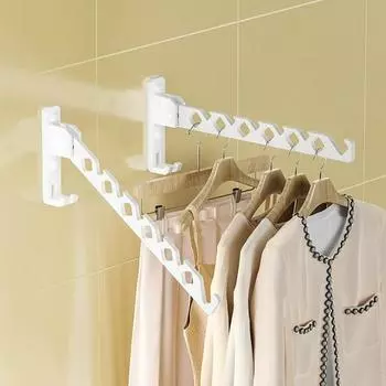 Складная вешалка для одежды, настенное крепление без дрели, ветрозащитная, противоскользящая, современная, сверхмощная, для ванной комнаты, держатель для сушки одежды, органайзер чёрный