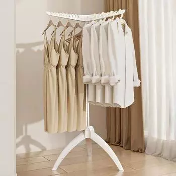 Складная вешалка для одежды с 3 штангами для подвешивания Высокая устойчивость Прочная несущая способность Простая установка Складная вешалка для брюк и пальто белый