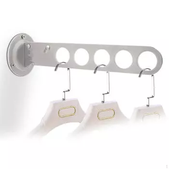 Складная вешалка для одежды Складная настенная вешалка для хранения одежды из нержавеющей стали 245mm_5 holes