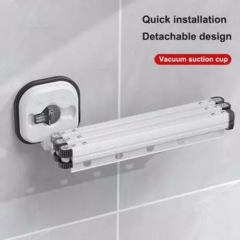 Складная вешалка для одежды, выдвижная сушилка для одежды, экономящая место, настенная вешалка для одежды для стирки белья 1