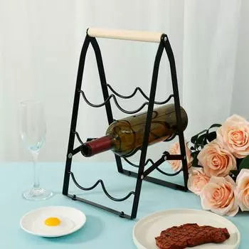 Складная винная стойка, держатели для бутылок, кухонная полка для бутылок с водой, полка для красного вина, кладовая, барная утварь, витрины, подставка для бара чёрный