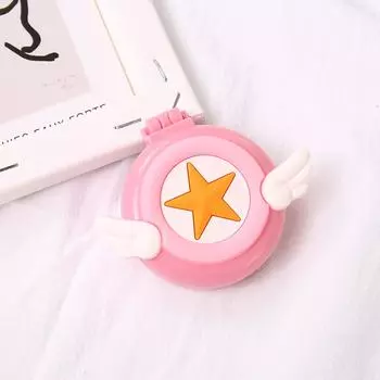 Складная воздушная расческа с зеркалом, симпатичная мультяшная массажная щетка для волос, портативная, антидеформируемая для Type 1