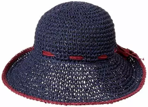 Складная вязаная крючком шляпа ORIANA HAT Темно-синяя Япония БЕСПЛАТНО [Sense Grace] Женская (БЕСПЛАТНЫЙ размер)
