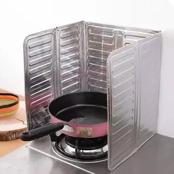 Складная защита от брызг на газовой плите, масляный дефлектор для газовой плиты, дефлектор для приготовления пищи и жарки серебряный