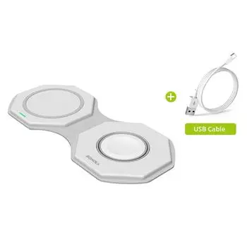 Складное беспроводное зарядное устройство 2 в 1 для Iphone 14pro/15/13/12, 15 Вт, магнитные беспроводные зарядные устройства для Apple Watch 8/airpods Pro as picture белый